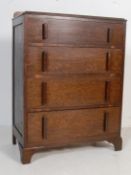 A 1930'S ART DECO OAK CHEST OF DRAWERS