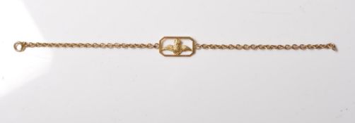 9CT GOLD RAF SWEETHEART BRACELET & LOZENGE