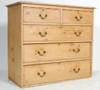 19TH CENTURY VICTORIAN COUNTRY PINE CHEST OF DRAWERS