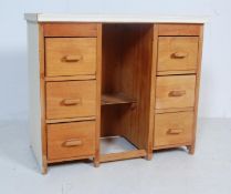 VINTAGE RETRO 20TH CENTURY SHABBY CHIC OAK SCHOOL DESK