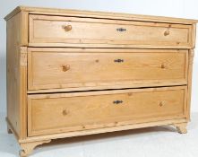 LARGE WIDE VINTAGE PINE CHEST