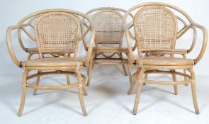 FIVE VINTAGE RETRO BENT BAMBOO CONSERVATORY CHAIRS