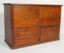 MID CENTURY INDUSTRIAL MAHOGANY OFFICE FILING CABINET