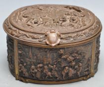 ANTIQUE A B PARIS DRESSING TABLE CAST RELIEF BOX