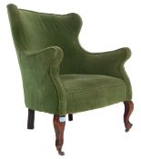 EDWARDIAN QUEEN ANNE REVIVAL WINGBACK ARMCHAIR
