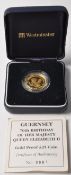 1996 GUERNSEY GOLD £25 70TH BIRTHDAY COIN