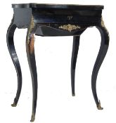 19TH CENTURY FRENCH BOMBE FRONTED WORKBOX TABLE