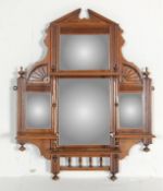EDWARDIAN EARLY 20TH CENTURY OAK HALL MIRROR