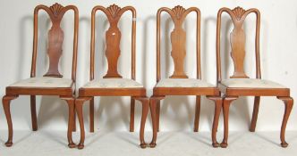 4 EDWARDIAN QUEEN ANNE MAHOGANY DINING CHAIRS