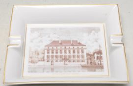 FRENCH BERNARDAUD LIMOGES ASHTRAY WITH THOMAS HINE & CO JARNAC MOTIF TO THE CENTRE