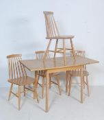 VINTAGE 20TH CENTURY ERCOL STYLE DINING TABLE AND FOUR CHAIRS