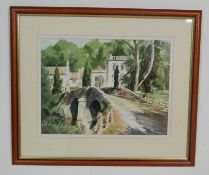 GORDON ELLIS - WATERCOLOUR ON PAPER IFORD MANOR NR BRADFORD ON AVON