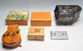 GROUP OF FIVE VINTAGE JEWELLERY BOXES