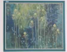 VINTAGE RETRO 20TH CENTURY OIL ON BOARD PAINTING “ WINTER PODS” BY RUBY HERNDON