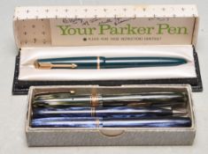 FOUR VINTAGE WATERMAN'S AND PARKER PENS
