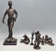 LARGE COLLECTION OF BRASS AND CAST METAL CABINET FIGURINES