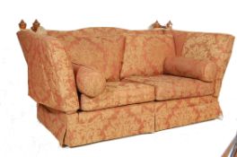 ANTIQUE VICTORIAN STYLE KNOLL SOFA SETTEE WITH DROP ARMS AND CASTORS