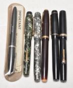 COLLECITON OF SIX VINTAGE FOUNTAIN PENS