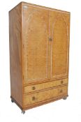 MID CENTURY QUEEN ANNE REVIVAL BURR WALNUT WARDROBE