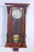 EARLY 20TH CENTURY MAHOGANY CASE VIENNA CLOCK WITH EIGHT DAYS MOVEMENT