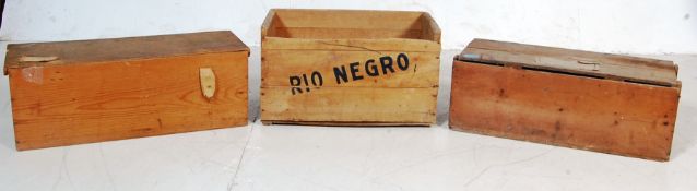 ANTIQUE 19TH CENTURY VICTORIAN HALF SKELETON WOODEN CRATES