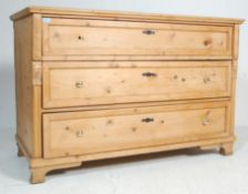 LARGE WIDE VINTAGE PINE CHEST