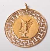 14 CT GOLD NECKLACE PENDANT OF A GREEK GODDESS