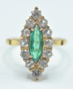 ART DECO LADIES DRESS RING WITH A CENTRAL LOZENGE STONE