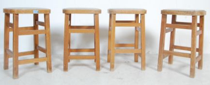 FOUR MID CENTURY ROMANIA ELM KITCHEN CHAIRS
