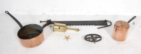 19TH CENTURY VICTORIAN CLOCKWORK BRASS ROASTING SPIT