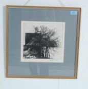 HEATHER FOSTER - ABSTRACT WINTER ROSE ETCHING