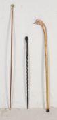 COLLECTION OF THREE VINTAGE 20TH CENTURY WALKING STICKS