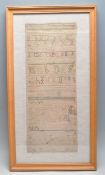 EARLY 19TH CENTURY NEEDLEPOINT FRAMED SAMPLER