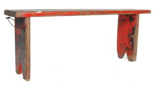 EARLY 20TH CENTURY ELM REFECTORY PIG BENCH SEAT