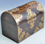 STRIKING COROMANDEL DOMED TEA CADDY WITH BRONZE MOUNTS