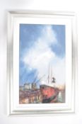 DAVID CHAMBERS - ENGLISH ARTIST - OIL ON BOARD OF BRISTOL DOCKS
