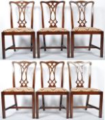 SET OF SIX CHIPPENDALE REVIVAL CHAIRS