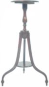 ANTIQUE STYLE MAHOGANY REEDED TRIPOD TORCHERE STAND
