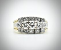 14ct Gold & Diamond Cluster Ring