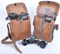 WWII SECOND WORLD WAR US ARMY FIELD TELEPHONES IN LEATHER CASES