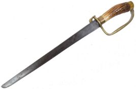 ANTIQUE 19TH CENTURY HORN HANDLED SHORT SWORD