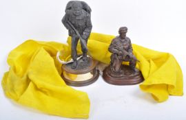 SAS INTEREST - PAIR OF BRONZE EFFECT STATUES & SIGNAL FLAGS