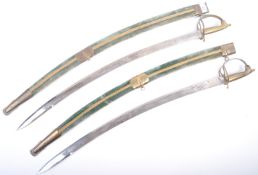 PAIR OF EARLY 20TH CENTURY INDIAN CAVALRY SWORDS