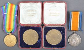 WWI FIRST WORLD WAR MEDAL PAIR & EFFECTS - PRIVATE IN ROYAL SUSSEX RGMT