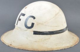 ORIGINAL WWII CIVIL DEFENCE ' FIRE GUARD ' HELMET & ARMBAND
