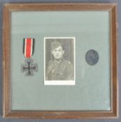 WWII SECOND WORLD WAR GERMAN FRAMED IRON CROSS MEDAL