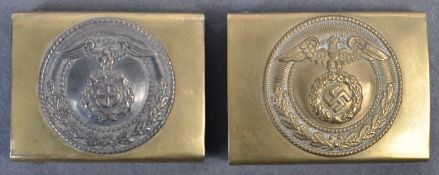 TWO GERMAN WWII THIRD REICH SA UNIFORM BELT BUCKLES