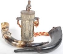 COLLECTION OF X3 19TH CENTURY POWDER FLASKS