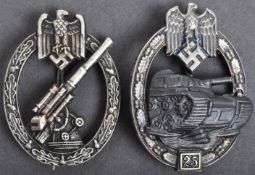 WWII SECOND WORLD WAR GERMAN AWARD BADGES - FLAK & TANK ASSAULT