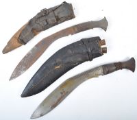 TWO TRADITIONAL NEPALESE GURKHA KUKRI KNIVES